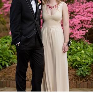 Cream prom dress